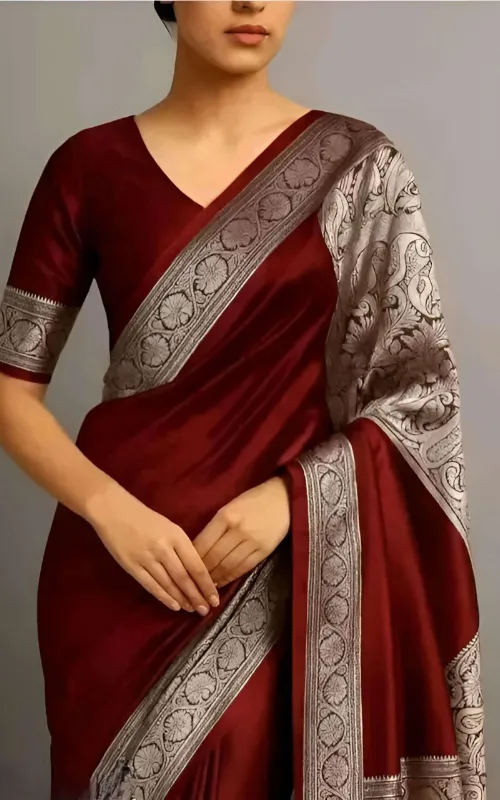 Banarasi Silk Saree Collection: Maroon