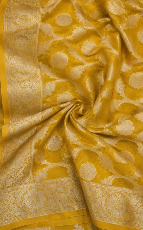 Premium Mustard Yellow Organza Saree