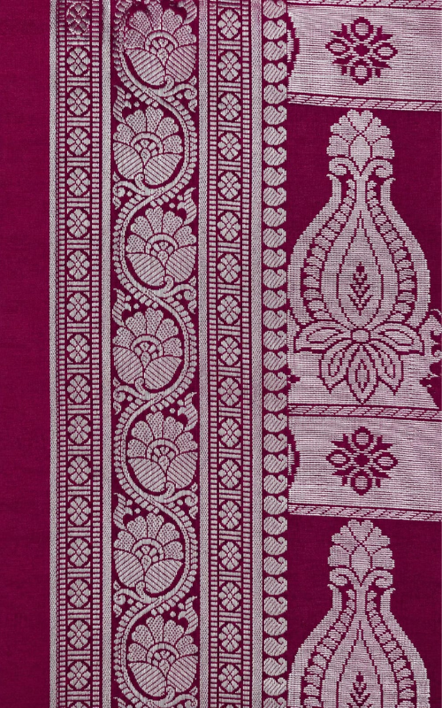 Premium Wine Satin Saree - Image 2